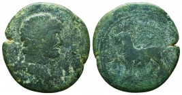 ANTINOOS. AD. 117-, Cilicia, Tarsus. AE medallion. 
Bust with Egyptian crown r. Rvs: Panther stands left, front paws raised over Kantharos. SNG COP. -...