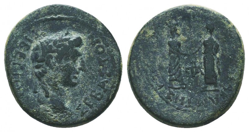 LYDIA.Hypaepa.Tiberius. 14-37 AD. AE Bronze
Obverse: ΤΙΒΕΡΙΟΝ ΣΕΒΑΣΤΟΝ; laureate...