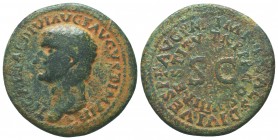 DRUSUS CAESAR, son of Tiberius, struck under Titus, 79-81 AD. BC DRVSVS CAESAR TI AVG F DIVI AVG N Bare head left. Rv. IMP. T. CAES. DIVI. VESP. F. AV...
