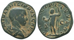 PHILIP II AS CAESAR, (A.D. 247-249), AE sestertius,

Condition: Very Fine

Weight: 16.40 gr
Diameter: 26 mm