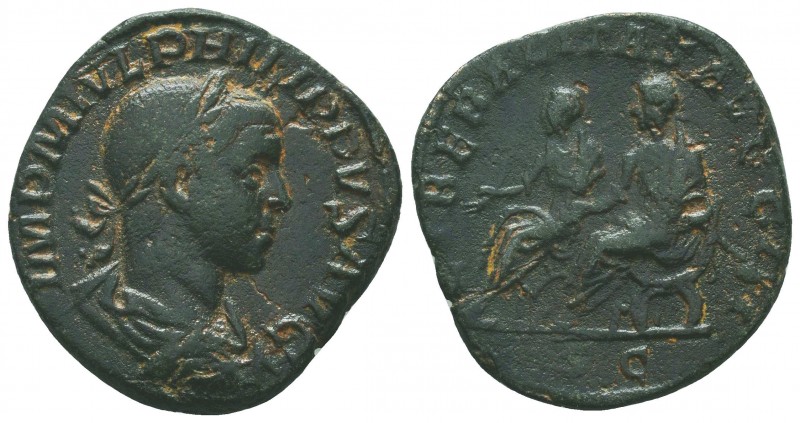 PHILIP II AS CAESAR, (A.D. 247-249), AE sestertius,

Condition: Very Fine

Weigh...