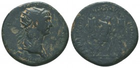 Trajan. A.D. 98-117. AE Dupondius

Condition: Very Fine

Weight: 10.60 gr
Diameter: 26 mm