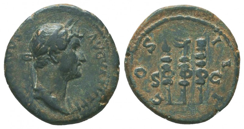 Hadrian (117-138), Quadrans, Rome, AD 

Condition: Very Fine

Weight: 3.30 gr
Di...