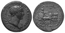 Trajan. AD 98-117. AR Denarius
Laureate bust right, slight drapery / Trajan in triumphal quadriga right, holding scepter and laurel branch. RIC II 13...