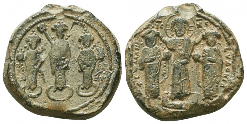 Imperial byzantine lead seal of Romanos IV, Eudocia, Michael Vii, Constantine, a...