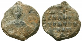 BYZANTINE Lead SEAL a protospatharios and strategos of Lykandos (9th-12th centuries).

Condition: Very Fine

Weight: 10.50 gr
Diameter: 25 mm