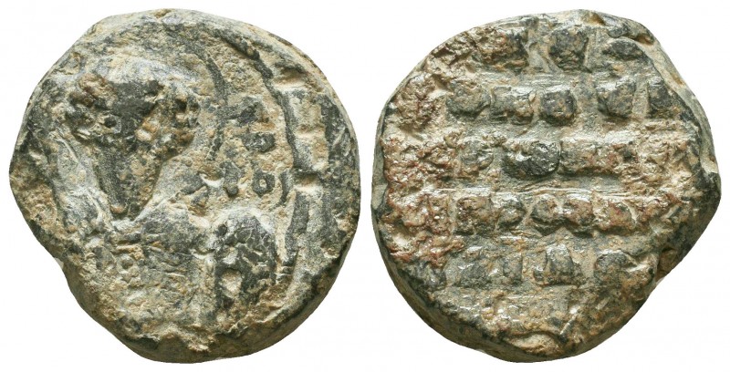 Uncertain byzantine imperial lead seal
(ca 10th/11th cent.)

Obverse: Bust of Je...