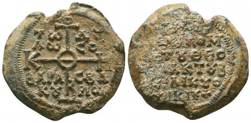 Byzantine lead seal of Barasbakourios, komes
of the God-guarded imperial opsiki...