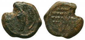 BYZANTINE Lead SEAL of Basileios Cf. Metr. Corpus 1680a) (9th-12th centuries).

Condition: Very Fine

Weight: 7.00 gr
Diameter: 18 mm