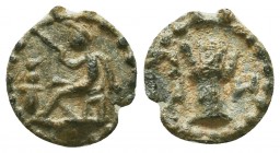 BYZANTINE Lead SEALS. Uncertain (9th-12th centuries).

Condition: Very Fine

Weight: 1.80 gr
Diameter: 15 mm