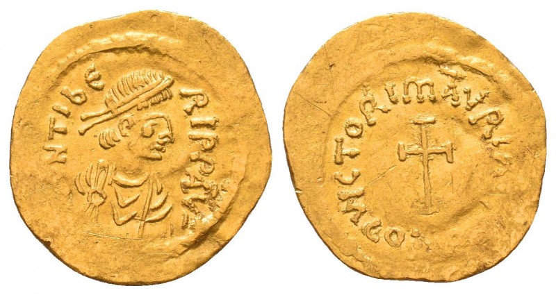 Maurice Tiberius AD 582-602. Constantinople
Tremissis AV
D N TIbЄRI P P AVG Pear...