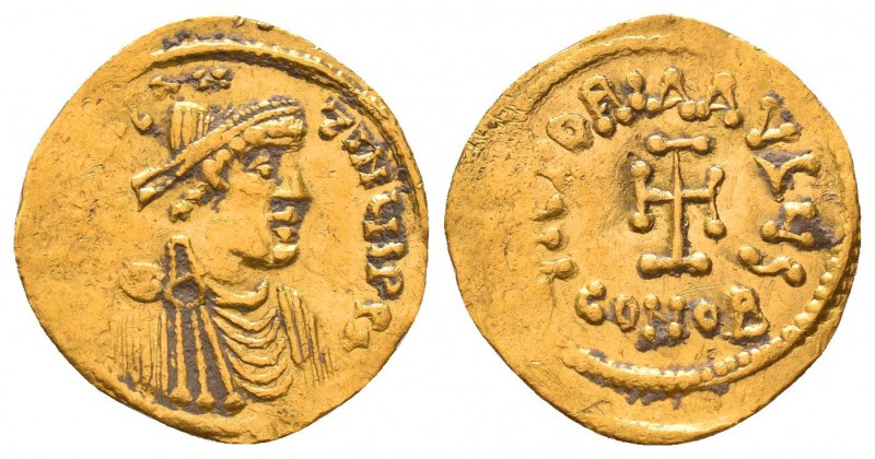 Constantine IV Pogonatus (AD 668-685). AV tremissis. Constantinople. d N CONSTAN...
