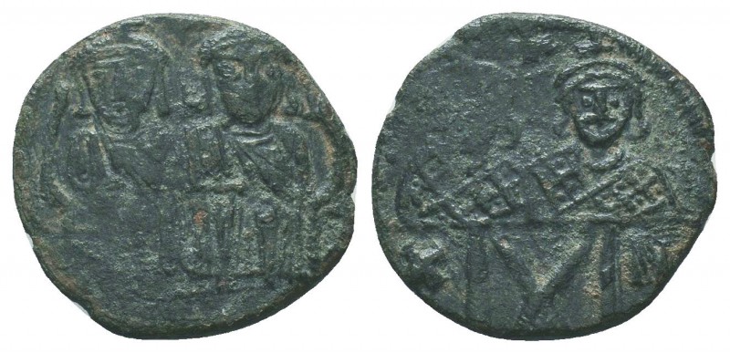 Leo IV and Constantine VI. 776-780 AD. AE Follis. Constantinople. No legend, Leo...