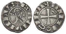 Crusaders,
Bohémond III AD 1163-1201. Antioch, Denier AR

Condition: Very Fine

Weight: 0.80 gr
Diameter: 17 mm