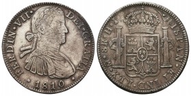 Mexico, Spanish Colonial. Ferdinand VII AR 8 Reales. 1811 HI. FERDIN•VII•DEI•GRATIA, laureate, draped and cuirassed bust right; date below / HISPAN•ET...