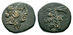 Pontos. Amisos. Time of Mithradates VI Eupator circa 85-65 BC.AE bronze

Weight: 4,01 gr
Diameter: 16,50 mm