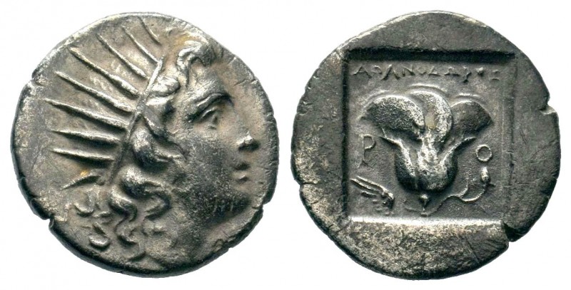 Rhodos, Rhodes AR Didrachm. Circa 250-229 BC.

Weight: 2,74 gr
Diameter: 15,00 m...