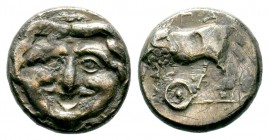 Parion , Mysia. AR Tetrobol (13 mm, 2.37 g), c. 350-300 BC.

Weight: 2,16 gr
Diameter: 12,65 mm