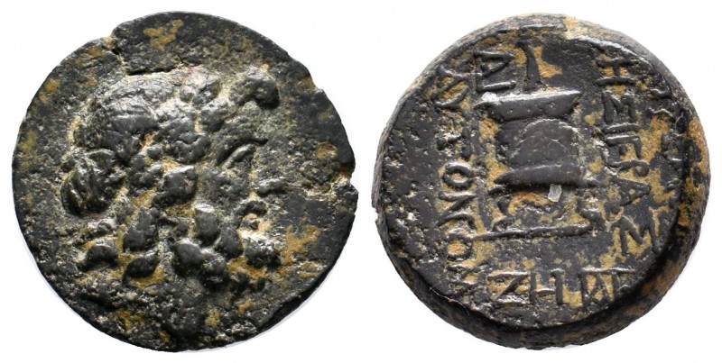 Cilicia, Mopsos. AE . Laureate head of bearded Zeus right / [M]OΨEATΩN / THΣ ΙΕΡ...