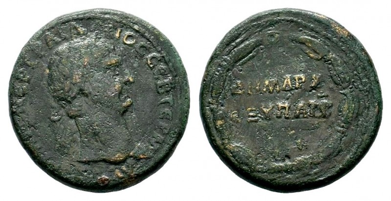 Roman Ae26 Trajan Antioch 98-99AD Obverse: AYTOKP KAIC NEP TPAIANOC CEB ГEPM. Re...