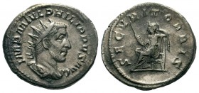 Philippus I (244-249 AD). AR Antoninianus

Weight: 3,86 gr
Diameter: 21,70 mm