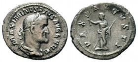 MAXIMINUS THRAX (235-238). Denarius. Rome. Obv: IMP MAXIMIANVS PIVS AVG. Laureate, draped and cuirassed bust right. Rev: PAX AVGVSTI. Pax standing lef...