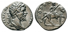 Septimius Severus AR Denarius. Rome, AD, 196-197. L SEPT SEV PERT AVG IMP VIII, laureate head right / ADVENTI AVG FELICISSIMO, Severus on horseback ri...