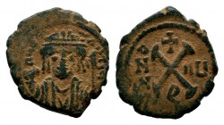 Maurice Tiberius. A.D. 582-602. AE

Weight: 3,53 gr
Diameter: 18,25 mm