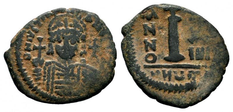 Justinian I, 527-565 AD.

Weight: 4,03 gr
Diameter: 19,50 mm