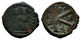 Justin II, with Sophia. 565-578. Æ Half Follis

Weight: 4,90 gr
Diameter: 21,50 mm