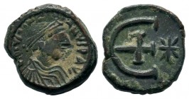 JUSTINIAN I. 527-565 AD. Æ Pentanummium

Weight: 2,85 gr
Diameter: 14,00 mm