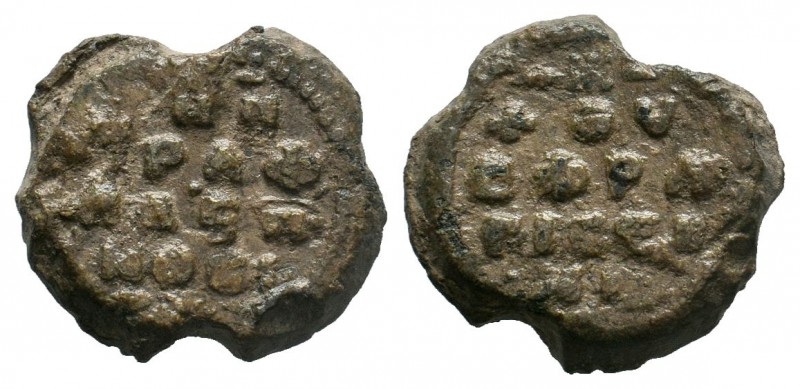 An anonymous byzantine lead seal (11th cent.).
Obverse: Decoration and cross, in...