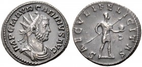 IN MEMORIAM MARKUS R. WEDER
RÖMISCHE MÜNZEN.  KAISERZEIT.  Carinus, 283-285. Aurelianus, Lugdunum, 283-284. Drap., gep. Büste mit Strkr. n.r. Rv. SAE...