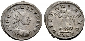IN MEMORIAM MARKUS R. WEDER
RÖMISCHE MÜNZEN.  KAISERZEIT.  Carinus, 283-285. Antoninian, Ticinum. Drap., gep. Büste mit Strkr. n.r. Rv. VICT - ORI-A ...
