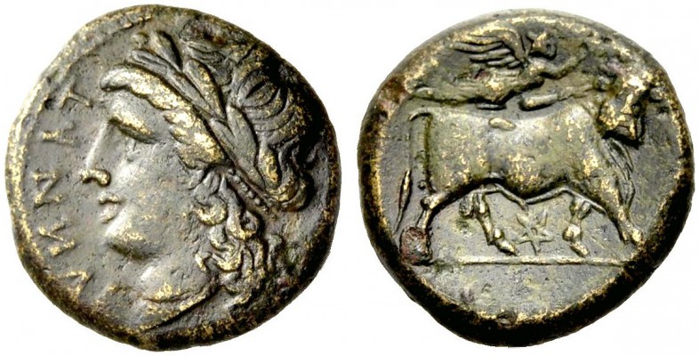 GRIECHISCHE MÜNZEN
KAMPANIEN.  TEANUM SIDICINUM.  Bronze, 280-268 v. Chr. Oskis...