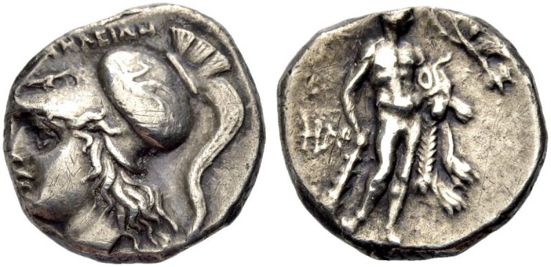 GRIECHISCHE MÜNZEN
LUKANIEN.  HERAKLEIA.  Didrachmon, 281-278 v. Chr. Kopf der ...