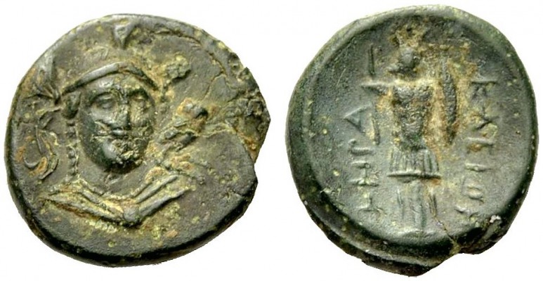 GRIECHISCHE MÜNZEN
LUKANIEN.  HERAKLEIA.  Bronze, 276-250 v. Chr. Büste der Ath...