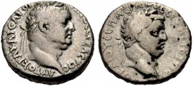 GRIECHISCHE MÜNZEN UNTER RÖMISCHER HERRSCHAFT
KAPPADOKIEN.  KAISAREIA.  Titus, als Co-Regent unter Vespasian, 71-79. Didrachme, 76-77. Belorbeerte Bü...