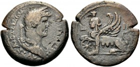 GRIECHISCHE MÜNZEN UNTER RÖMISCHER HERRSCHAFT
ÄGYPTEN.  ALEXANDRIA.  Hadrianus, 117-138. Bronze, 35 mm, Jahr 18 (?) 133-134. Drap. Büste mit L., von ...