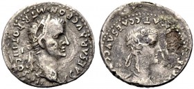 RÖMISCHE MÜNZEN
KAISERZEIT.  Caligula, 37-41. Denar, 40, mit seiner Mutter, Agrippina d. Ä. (gest. 33 n. Chr.). CAESAR AVG PON M TR POT III COS . III...
