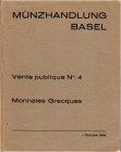 NUMISMATISCHE LITERATUR
AUKTIONSKATALOGE UND VERKAUFSLISTEN.  MÜNZHANDLUNG BASEL, Basel. Nr. 4 vom 1. 10. 1935. Coll. Prince W(aldeck)und Cte. C. de ...