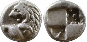 THRACE. Chersonesos. Hemidrachm (Circa 386-338 BC). Obv: Forepart of lion right, head left. Rev: Quadripartite incuse square, with alternating raised ...