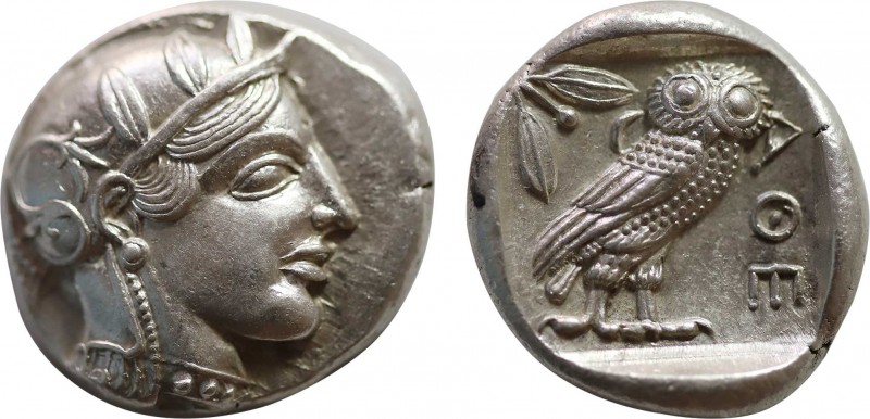 ATTICA. Athens. Tetradrachm (Circa 454-404 BC).
Obv: Helmeted head of Athena rig...
