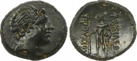 KINGS OF BITHYNIA. Prusias II Cynegos (182-149 BC). Ae. Obv: Head right, wearing winged diadem. Rev: BAΣIΛEΩΣ / ΠPOVΣIOV. Herakles standing left, hold...