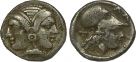 MYSIA. Lampsakos. Diobol (4th-3rd centuries BC).
Obv: Janiform female heads.
Rev: ΛΑΜ.
Helmeted head of Athena right.
SNG France -; SNG Ashmolean 660....