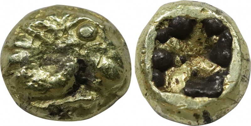 IONIA. Phokaia EL 1/12 Fourree Stater (Circa 625/00 BC).
Obv: Stylized head of g...