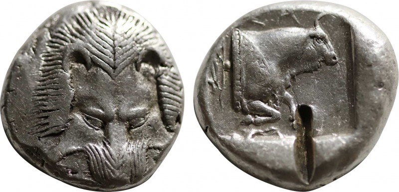 IONIA. Samos.(456-451 BC). Ar Tetradrachm. Obv: Lion's scalp facing, viewed from...