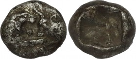 KINGS OF LYDIA. Kroisos (Circa 560-546 BC). 1/12 Siglos. Sardeis.
Obv: Confronted foreparts of lion and bull.
Rev: Incuse punch.
Rosen 668; SNG von Au...