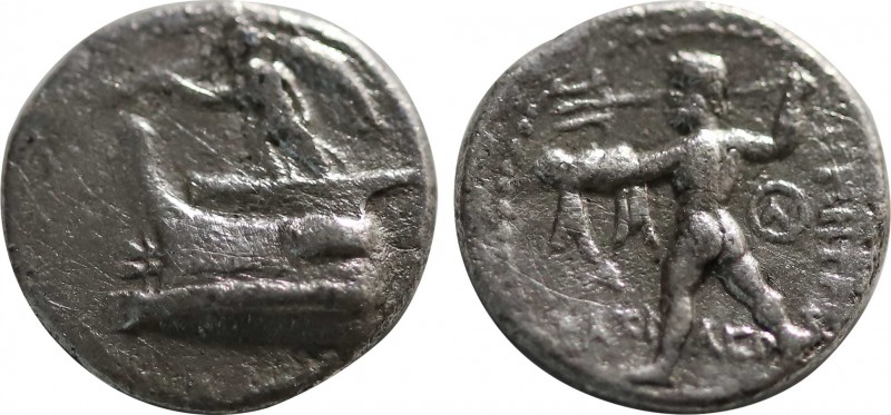 KINGS OF MACEDON. Demetrios I Poliorketes (306-283 BC). Hemidrachm. Tarsos.
Obv:...