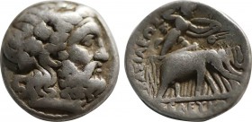 SELEUKID KINGDOM. Seleukos I Nikator (312-281 BC). Drachm.
Obv: Laureate head of Zeus right.
Rev: BAΣIΛEΩΣ / ΣEΛEYKOY.
Athena, holding spear and shiel...